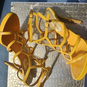 Yellow Strappy Women's Heels